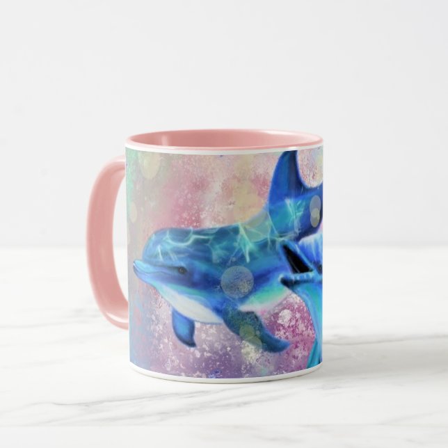Couple Dolphin Coffee Tasse (Vorderseite Links)