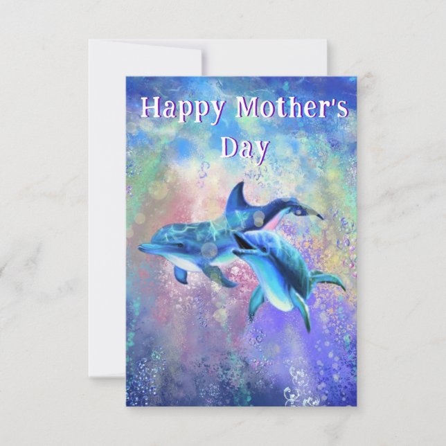 Couple Dolphin Mother's Day Card Karte (Vorderseite)