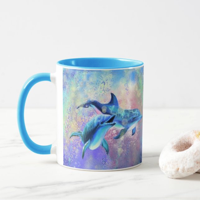 Couple Dolphin Tasse (Mit Donut)