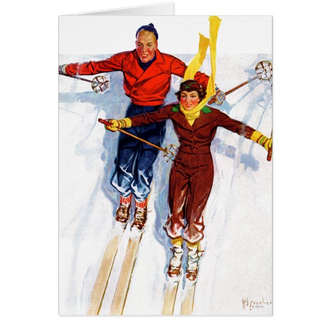 Couple Downhill Skiing (Vorne)