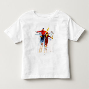 Couple Downhill Skiing Kleinkind T-shirt