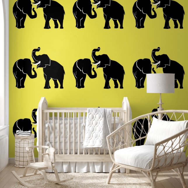 Couple Elephant Custom Color Yellow Tapete (Kinder)