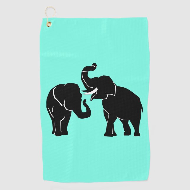 Couple Elephant Golf Handtuch (Vorderseite)