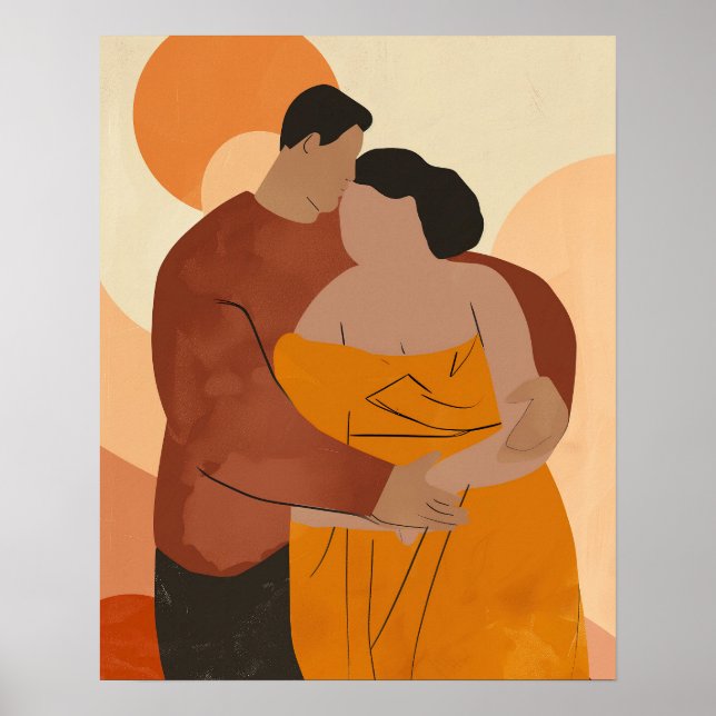 Couple Embbying Abstrakt Art Poster (Vorne)