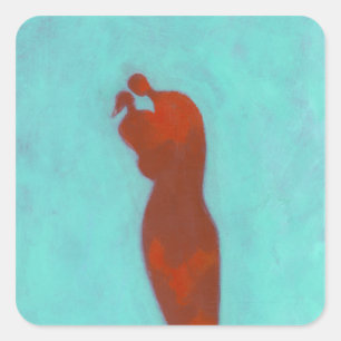 Couple Embracing Quadratischer Aufkleber