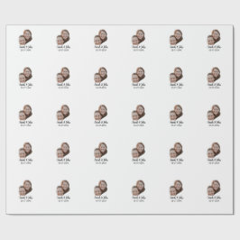 Couple face photo add name date simple wedding  geschenkpapier