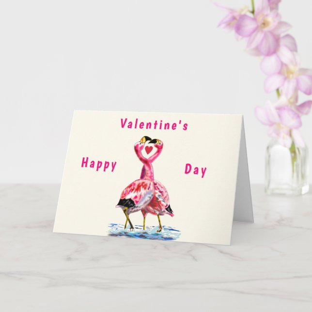 Couple Flamingo Valentine's Day Card Karte (Orchidee)