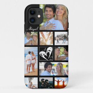 Couple Foto Collage Heart Liebe initialisiert Farb Case-Mate iPhone Hülle