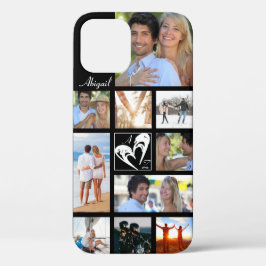 Couple Foto Collage Heart Liebe initialisiert Farb Case-Mate iPhone Hülle