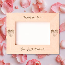 Couple Foto Hearts Monogram Wedding Anniversary Geätzte Rahmen