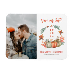 Couple Foto Herbst Hochzeit im Herbst Save the Dat Magnet