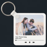 Couple Foto Music Plaque Favorite Song QR Code Schlüsselanhänger<br><div class="desc">Couple Foto Music Plaque Favorite Song QR Code Schlüsselanhänger</div>
