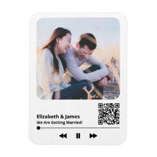 Couple Foto Music Plaque QR Code Wedite Einladung Magnet