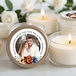 Couple Foto personalisierbare Hochzeit danke Ihnen Runder Aufkleber