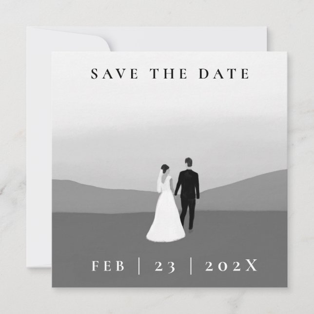 Couple Foto Save the Date Card (Vorderseite)