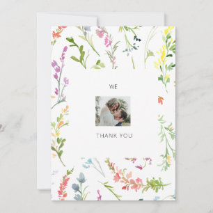 Couple Foto Wedding Wildblume Vielen Dank Dankeskarte