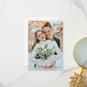 Couple Foto Winter Wedding Blank Danke