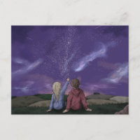 Couple Friends Stargazing Galaxy Night Sky