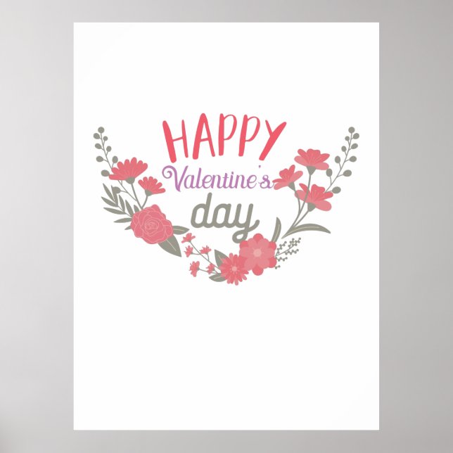 Couple Geschenk Happy Valentine's Day Poster (Vorne)