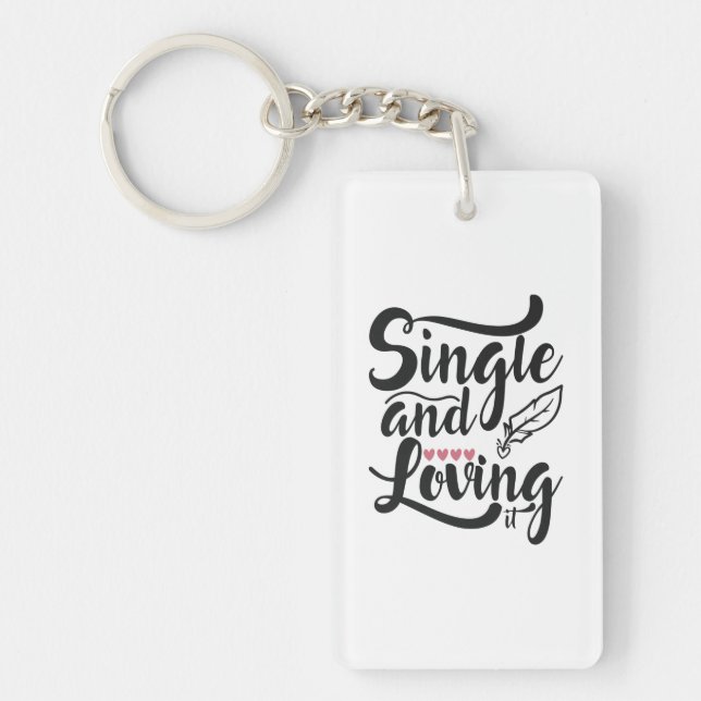Couple-Geschenk Single und Liebe Schlüsselanhänger (Vorderseite)