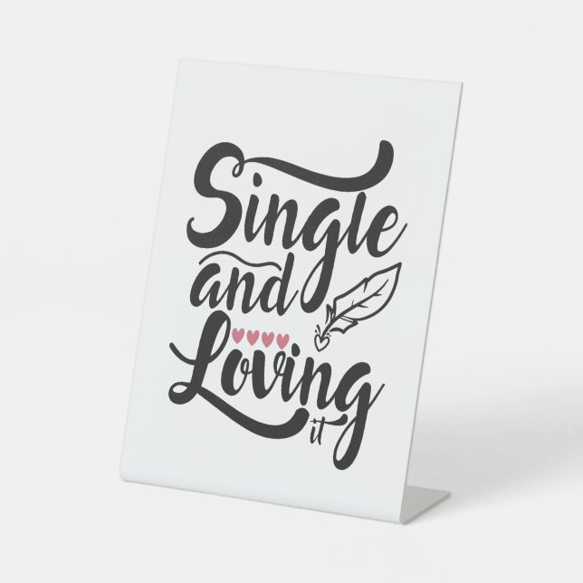 Couple-Geschenk Single und Liebe Sockelschild (Vorderseite)