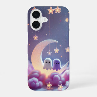 Couple Ghost on Moon Design iPhone 16 Hülle