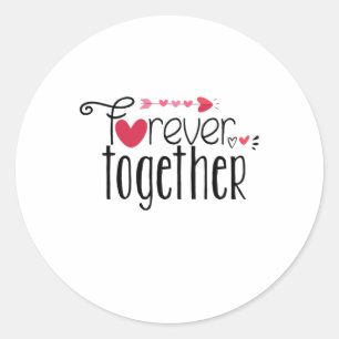 Couple Gift Forever Together Runder Aufkleber