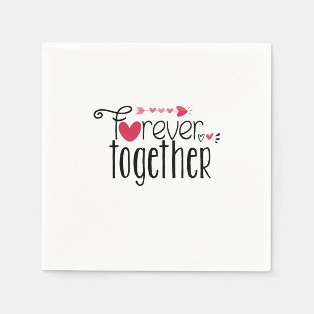 Couple Gift Forever Together Serviette (Vorderseite)