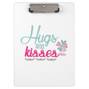 Couple Gift Hugs and Kisses Blume Klemmbrett