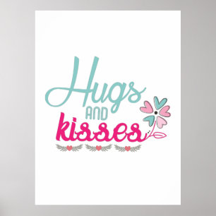 Couple Gift Hugs and Kisses Blume Poster