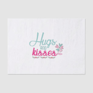 Couple Gift Hugs and Kisses Blume Seidenpapier