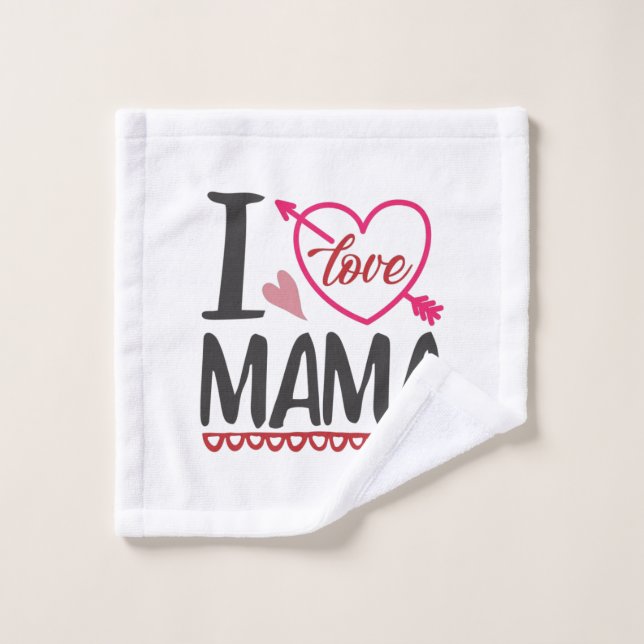 Couple Gift I Liebe Mama Waschlappen (Waschlappen)