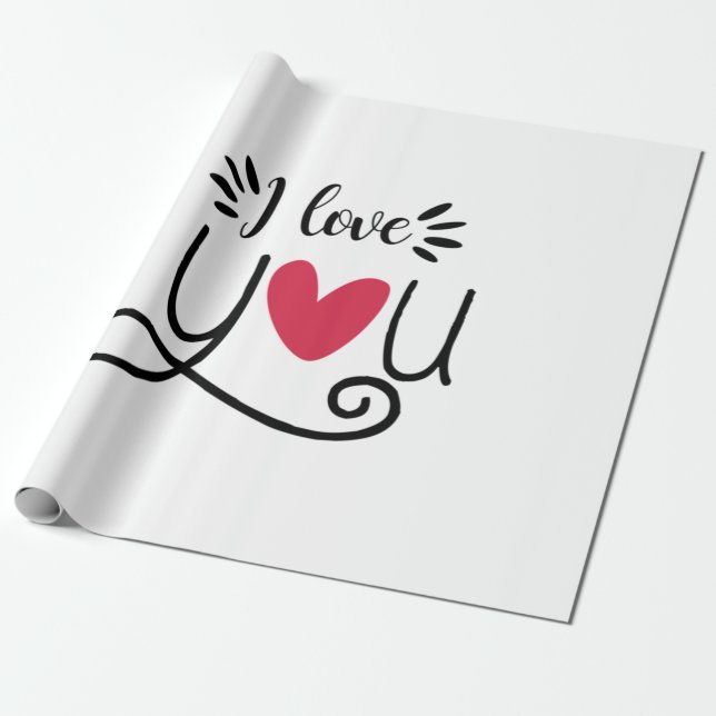 Couple Gift I Liebe You Geschenkpapier (Ungerollt)