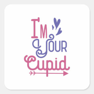 Couple Gift I'be Your Love Cupid Quadratischer Aufkleber