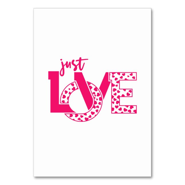 Couple Gift Just Liebe Tischnummer (Vorderseite)