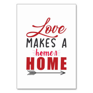 Couple Gift Liebe macht eine Zuhause Tischnummer