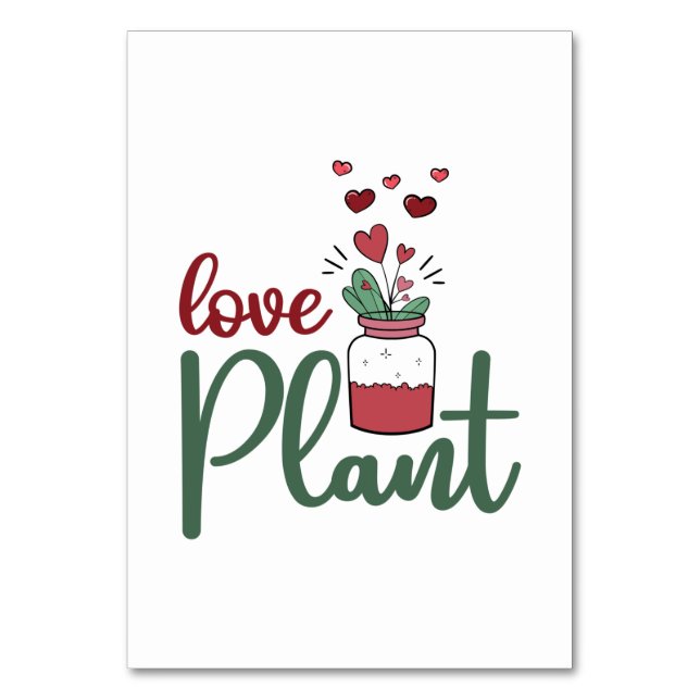 Couple Gift Liebe Pflanze Tischnummer (Vorderseite)