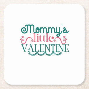 Couple Gift Mommy's Little Valentine Rechteckiger Pappuntersetzer
