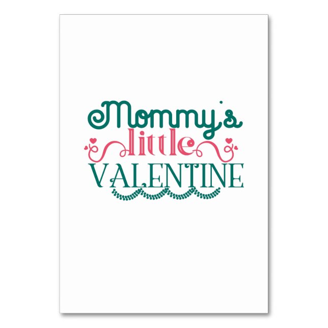 Couple Gift Mommy's Little Valentine Tischnummer (Vorderseite)