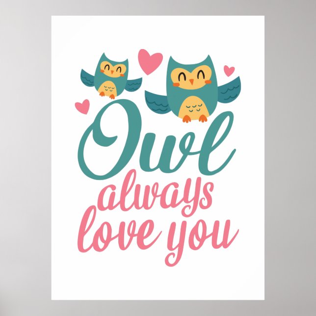 Couple Gift Owl Immer Liebe You Poster (Vorne)