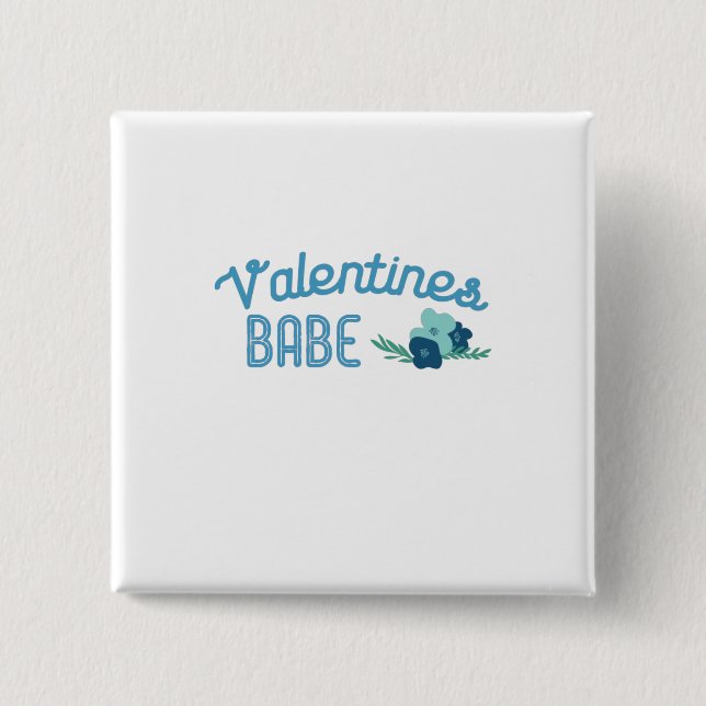 Couple Gift Valentine Babe Blume Button (Vorderseite)