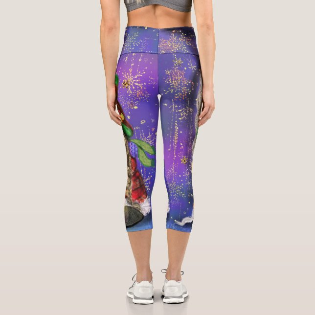 Couple Gnomes Singen glückliche Weihnachtslieder - Capri Leggings (Rückseite)