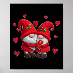 Couple Gnomes Valentine's Day Hearts Kostüm Gnome Poster