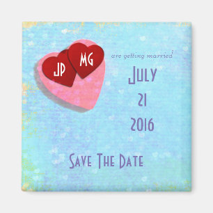 Couple Hearts Save the Date Hochzeit Magnet