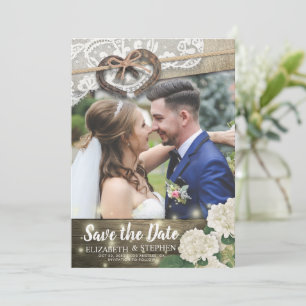 Couple Horseshoe Hydrangea Wedding Rett Date FOTO Save The Date