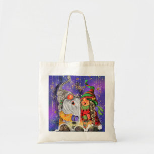 Couple Hugged Gnomes Singing Happy Christmas Song Tragetasche