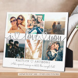 Couple I LIEBE YOU Foto Collage Silver Grau Script Fotoplatte<br><div class="desc">Erstellen Sie eine Halb-Sake-Collage-Anzeige für das, was Sie mit 6 Lieben, den Titel I LIEBE YOU in a moderne, handgeschriebene Skript mit Herzen als Imitat metallische Silber-Folie Overlay und personalisiert mit Ihrem benutzerdefinierten Text vor einem bearbeitbaren weißen Hintergrund. ÄNDERUNGEN: Die Hintergrundfarbe kann geändert oder aus einem stylierten Hintergrund ausgewählt werden....</div>