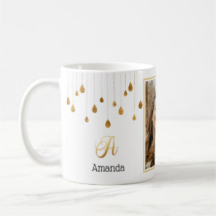 Couple in Liebe Monogram Gold Droplets Kaffeetasse