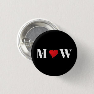Couple-Initialen anpassen A Lieben B rotes Herz Button