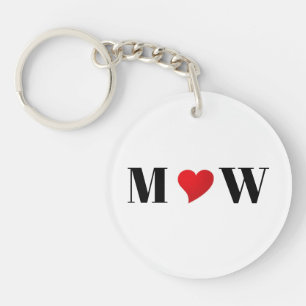 Couple-Initialen anpassen A Lieben B rotes Herz Schlüsselanhänger